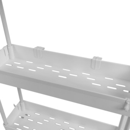 AMOS 3 Shelf White Storage Trolley Small - thumbnail 3