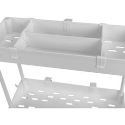 AMOS 3 Shelf White Storage Trolley Small - thumbnail 4