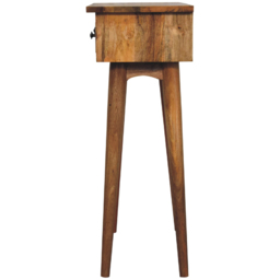 Artisan Furniture Oak-ish 2 Drawer Solid Wood Mini Hallway Console Table - thumbnail 4