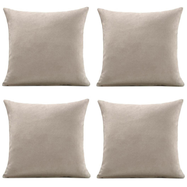 Alan Symonds Plain Velvet Chenille Taupe Cushion with Polyester Filled Pad 45 x 45cm 4 Pack