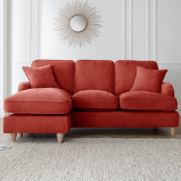 The Vienna 3 Seater Apricot Left Hand Chaise Sofa