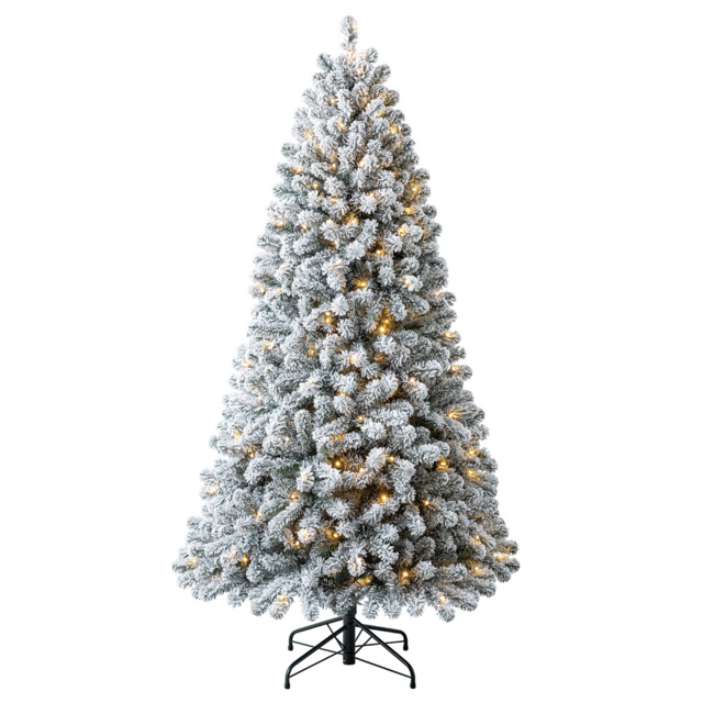 6ft 6in Chaumont Spruce Snowy Pre-lit Artificial Christmas Tree