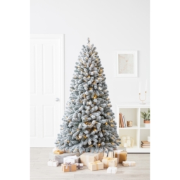 6ft 6in Chaumont Spruce Snowy Pre-lit Artificial Christmas Tree - thumbnail 2