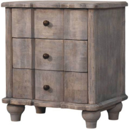 Artisan Furniture Beaumont Grey 3 Drawer Solid Wood Curved Nightstand - thumbnail 3