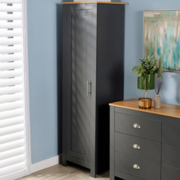 Home Source Camden Graphite Single Door Slim Wardrobe