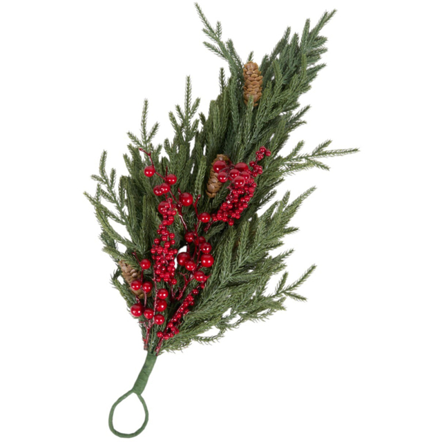 Red Berry and Pinecone Door Drop 60cm - image 1