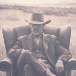 Vintage Sepia Cowboy Framed Canvas - thumbnail 3