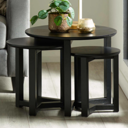 Julian Bowen Nidri Black Nesting Tables Set of 3