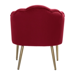 Sophia Velvet Scallop Accent Chair - Raspberry - thumbnail 4