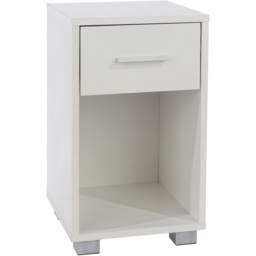 Lido Single Drawer White High Gloss Bedside Table - thumbnail 4