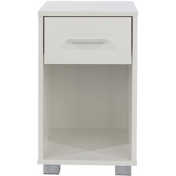 Lido Single Drawer White High Gloss Bedside Table - thumbnail 2