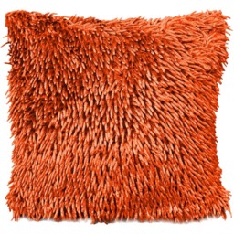 Velosso Shaggy Chenille Orange Filled Cushion 43 x 43cm 2 Pack