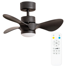 ValueLights Matt Black Integrated LED Ceiling Fan with Remote 24 inch