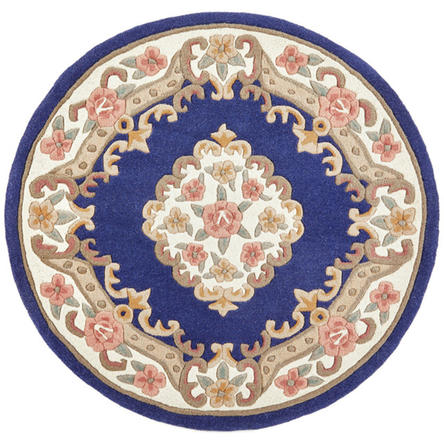 Origins Shensi Navy Wool Round Rug 120cm - image 1