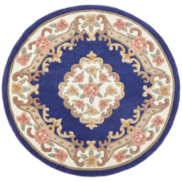 Origins Shensi Navy Wool Round Rug 120cm - thumbnail 1