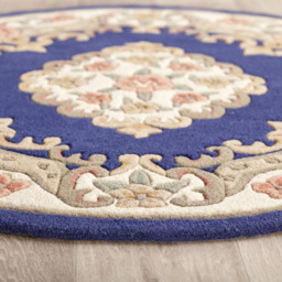 Origins Shensi Navy Wool Round Rug 120cm - thumbnail 4