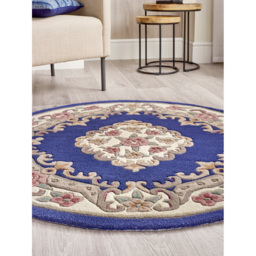 Origins Shensi Navy Wool Round Rug 120cm - thumbnail 3