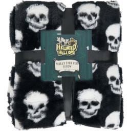 Skulls Faux Fur Throw Black - thumbnail 1