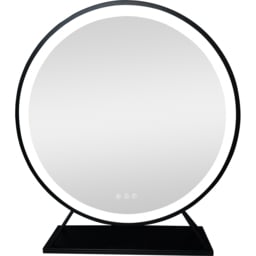 Round Standing Hollywood LED Mirror Black - thumbnail 1