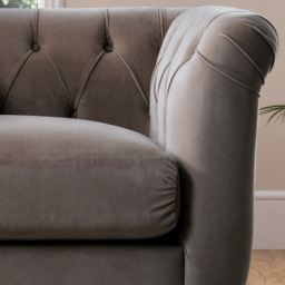 Mushroom Velvet Armchair - thumbnail 2