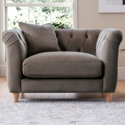 Mushroom Velvet Armchair