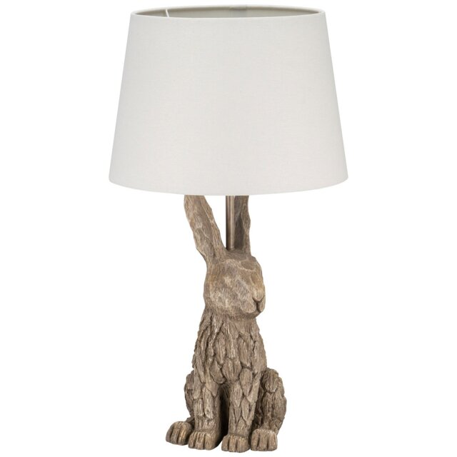 Neutral Driftwood Effect Rabbit Table Lamp - image 1
