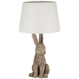 Neutral Driftwood Effect Rabbit Table Lamp