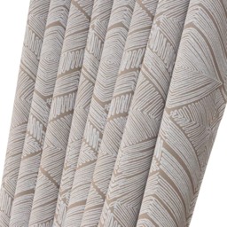 Alan Symonds Geometric Aztec Print Blackout Ring Top Eyelet Curtains Cream 168 x 229cm - thumbnail 3