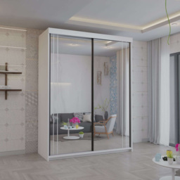 Sliding Wardrobes 4U Smart White 2 Door Mirror Wardrobe - thumbnail 3