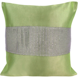 Velosso Manhattan Green Diamante Filled Cushion 43 x 43cm 2 Pack