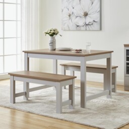 Cambridge Grey 2 Seater Table and Bench Set - thumbnail 1