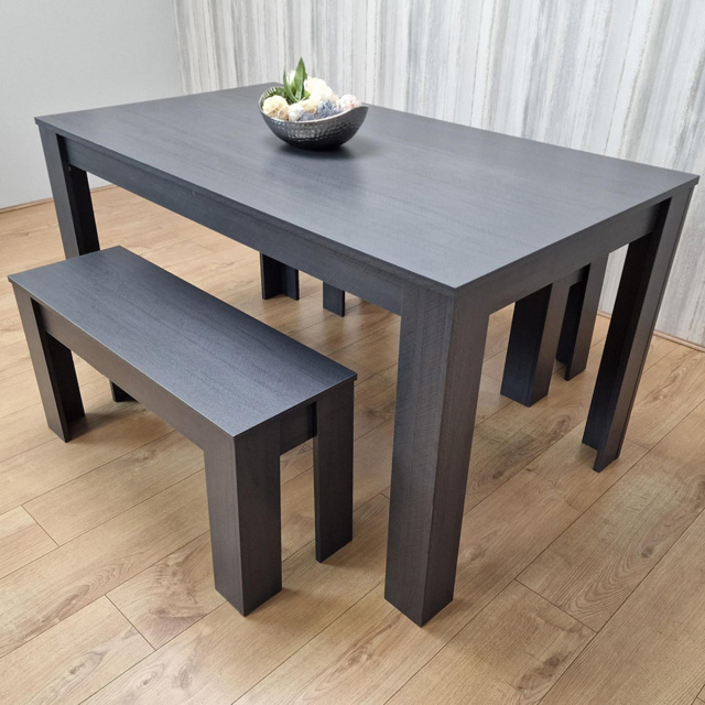 Kosy Koala 4 Seater Arrow Design Dining Bench Set Charcoal and Grey - image 1