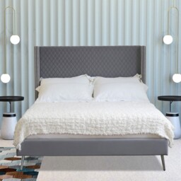 Vanessa Grey Double Fabric Bed