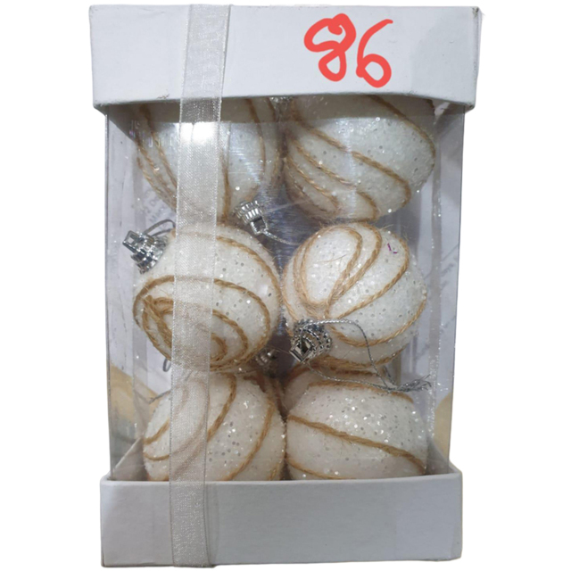 Shatchi Glitter Soft Foam Shatterproof Bauble 6 Pack - image 1