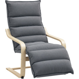 Portland Dark Grey Birch Wood Lounge Chair - thumbnail 2