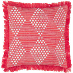 furn. Kadie Feather Filled Woven Pink Cushion 45 x 45cm