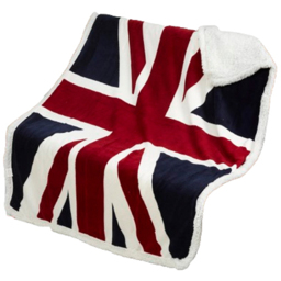 Rapport Home Red Union Jack Sherpa Fleece Reverse Throw 130 x 160cm