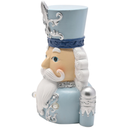 The Seasonal Gift Co Blue and White Light Up Nutcracker Bust Decoration 22cm - thumbnail 3