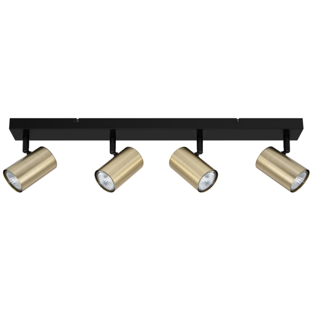 Cosylyte Grafton 4 Light Brushed Brass Spotlight with Matt Black Base - image 1
