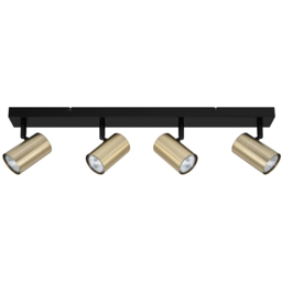 Cosylyte Grafton 4 Light Brushed Brass Spotlight with Matt Black Base