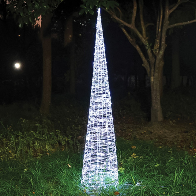 Xmas Haus Cone Shaped 300 White Micro LED Silver Light Tower 3ft - image 1