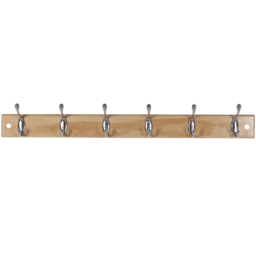 Decorails Natural Wood 6 Hook Pine Coat Rail