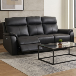 Aspire Kingsmere 3 Seater Black Power Recliner Sofa - thumbnail 1