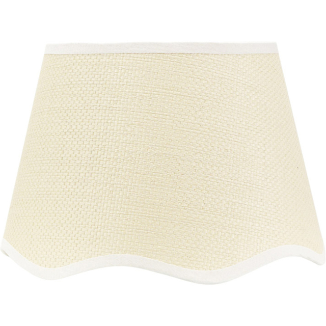 ValueLights Dutton Natural Scallop Edge Lamp Shade with White Trim Small - image 1