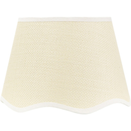 ValueLights Dutton Natural Scallop Edge Lamp Shade with White Trim Small