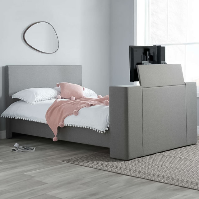 Plaza Double Grey Bed with TV Bracket - image 1