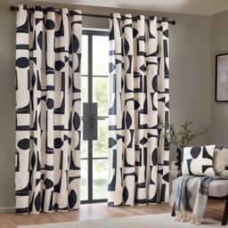 Hoem Carro Dusk Abstract Eyelet Curtains 229 x 229cm - thumbnail 1