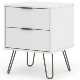 Core Products Augusta 2 Drawer White Bedside Table - thumbnail 3
