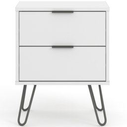Core Products Augusta 2 Drawer White Bedside Table - thumbnail 2