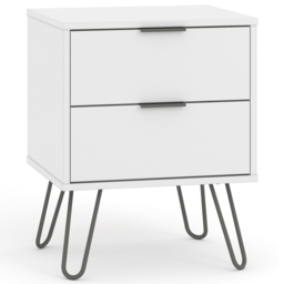 Core Products Augusta 2 Drawer White Bedside Table - thumbnail 4
